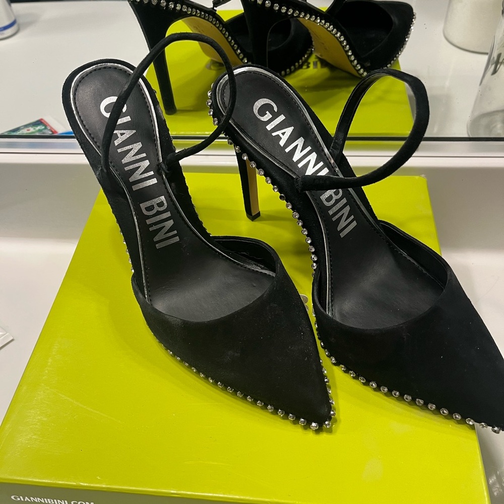 Gianni Bini Black Studded Heels